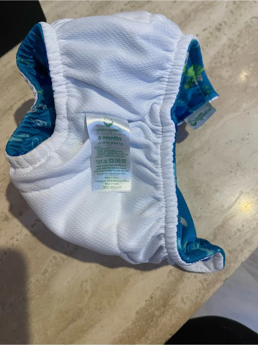 Blue Dino Print Kids Reusable Swim Diaper